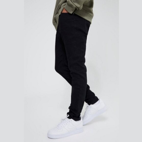 Boohoo Men's True Black Skinny Stretch Jean - 36R - Picture 1 of 9